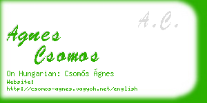 agnes csomos business card