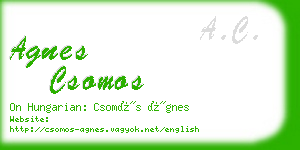 agnes csomos business card